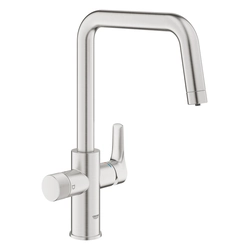 Grohe Blue Pure Eurosmart filter tap with 150° rotatable "U" spout, stainless steel