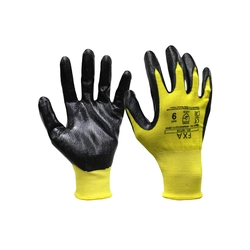 Guantes de trabajo FXA, talla 10,, revestimiento de nitrilo, amarillo.Evita que el aceite penetre en el guante, la parte superior es transpirable