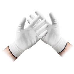 Guantes de vampiro de PU, blancos, talla 8