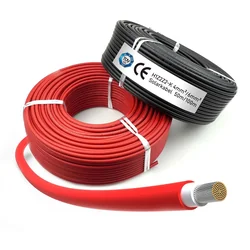 H1Z2Z2-K 4 mm² saulės kabelis | PV kabelis fotovoltinėms sistemoms | Raudona arba juoda | 100 metrų