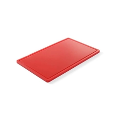 HACCP GN 1/2 cutting board with groove Hendi red