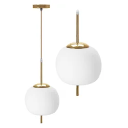 Hangende glazen bolplafondlamp APP669-1CP Goud