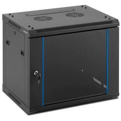 Hängender Netzwerkserver-RACK-Schrank 19'' 9U IP20 Nieder 60 kg 60x45x51 SCHWARZ