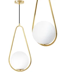 Hanging Glass Ball Ceiling Lamp APP472-1CP White