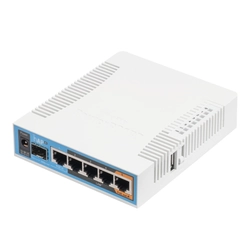 hAP ac, 5 x Gigabit, 802.11b/g/n 2.4Ghz, 802.11ac 5GHz, SFP, USB - MikroTik RB962UiGS-5HacT2HnT