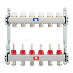 Heating system manifold ITAP, adjustable, with flowmeters, 10 rings