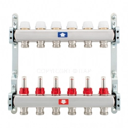 Heating system manifold ITAP, adjustable, with flowmeters, 8 rings