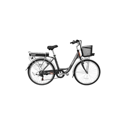 HECHT Prime Shadow electric bike, 18 inch aluminum frame, 26 inch wheels, Shimano shifter, disc brake, 36 V battery