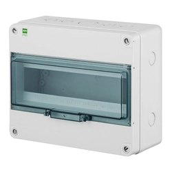 HERMETICA surface-mounted switchgear 1x12+1 PE+N modules smoked doors IP65 1000V DC PV