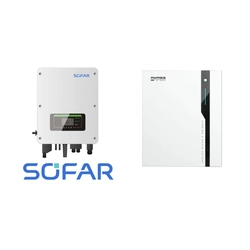 Хибриден инвертор SOFAR HYD4000-EP + SOFAR AMASS GTX 5000 Батерия 5.12 kWh