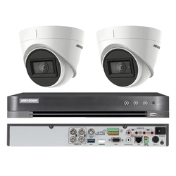 Hikvision-bewakingssysteem 2 binnencamera's 4 in 1, 8MP, lens 2.8, IR 60m, DVR 4 kanalen 4K 8MP