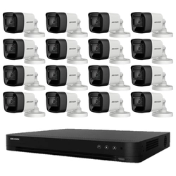 Hikvision novērošanas sistēma 16 kameras 8MP 4 iekšā 1, 2.8mm, IR 30m, DVR 16 kanāli 4K