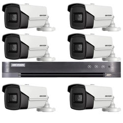 Hikvision overvågningssystem 6 kameraer 4 i 1 8MP, IR 60m, DVR 8 kanaler 4K 8MP