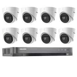 Hikvision videoövervakningssystem 8 kameror 4 i 1 8MP IR 60m, DVR 8 kanaler 4K