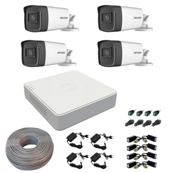 Hikvisioni valvesüsteem 4 kaamerad 5MP Turbo HD IR 80 DVR 4 lisakanalid