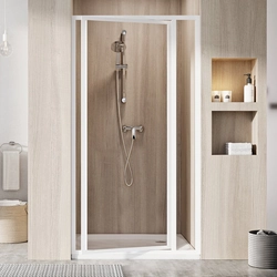 Hinged shower door Ravak Supernova, SDOP-90 185, white+glass Transparent