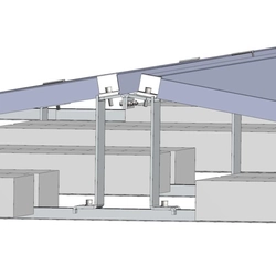 Hoher Halter auf dem Dach, die Membran, Ballastkonstruktion, nicht-invasiv