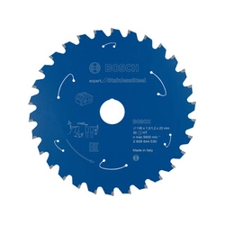 Hoja de sierra circular Bosch para acero - inox Número de dientes: 30 uds | 136 x 20 x 1,2 mm