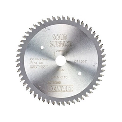 Hoja de sierra circular DeWalt 165 x 20 mm | número de dientes: 54 db | ancho de corte: 2,3 mm