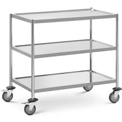 Horeca kelnerwagen voor serveren 3 planken 82 x 50 cm tot 60 kg