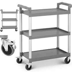 HoReCa universele trolley 3 kunststof planken 2 remmen