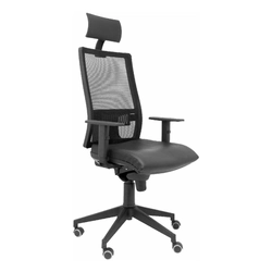 Horna P&amp;C Black Office Chair with Headrest