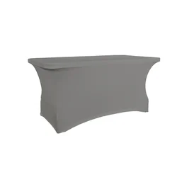 Housse pour table rectangulaire, longueur 152,4 cm, gris