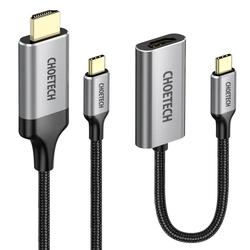HUB USB Type C - HDMI adapter 2.0 + HDMI cable 2m gray