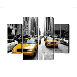 Imagen de varias piezas de taxis en Nueva York