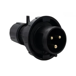 Industriële stekker - draagbaar 16A/3P 200V-250V /FE/ IP67 zwart F7.0145