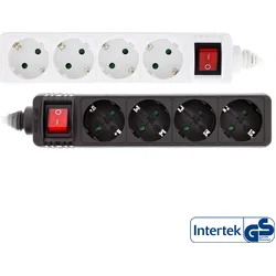 InLine InLine® Power Strip Type F saksalainen 4 Portti kytkimellä + lapsilukko valkoinen 5m