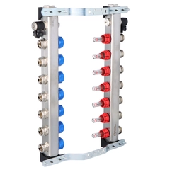 InoxFlow-Verteiler mit Stellventilen und Durchflussmessern (UFST-Serie) –7 Schaltkreise