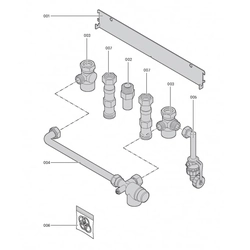 Installatieaccessoire met hydraulische aansluitingen voor Viessmann Vitodens 200-W ketels, zonder kruis