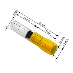 Insulated connector plug 5,0/25mm yellow 100 Pcs