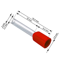 Insulated connector sleeve 1,5/10 100 Pcs