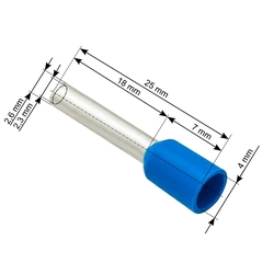 Insulated connector sleeve 2,5/18 100 Pcs