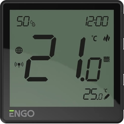 Internetni regulator temperature, ENGO EONE230B podometna, dnevna, ZigBee, črna,230V