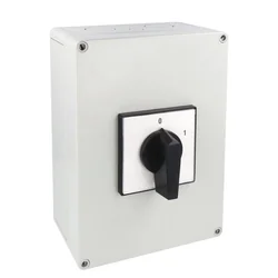 Interruptor 125A 37kw 0-1 ON-OFF 3 poli IP65 254x180mm con casete aplicado de leva industrial