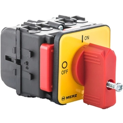 Interruptor de câmera 0-1 32A 3P placa de painel pequeno botão vermelho sem trava IP55