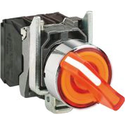 Interruptor Schneider Electric 2 perilla de posición 22mm naranja 1Z 1R sin retorno automático (XB4BK125B5)