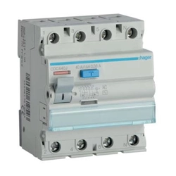 Interruttore differenziale 3P+N 40A 30mA 6kA AC Hager CDC440J