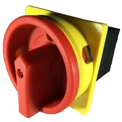 Interruttore generale 20A 3 poli di emergenza 4kW da incasso con placca frontale gialla 66x66mm IP65