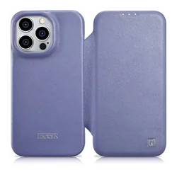 iPhone 14 Pro Max Leather Case with Flip Magnetic MagSafe CE Premium Leather light purple