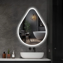 IREDA Specchio da bagno con illuminazione a LED, 80 x 50 cm