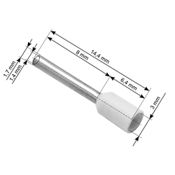 Isoleret forbindelsesmuffe 1,0/8 hvid 100 Stk