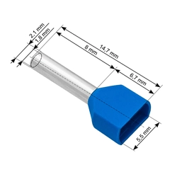Izolirana konektorska tulka 2x0,75/8 100 Kos