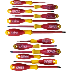 IZVIJAČI IZOLIRANI IZVIJAČI ZA ELEKTRIČARJE 1000V SET IZVIJAČEV 13 KOS