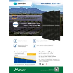 JA Panou solar solar 500W cadru negru