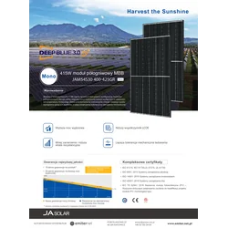 JA Solar JAM54S30-415W/GR 1000V Cadru negru