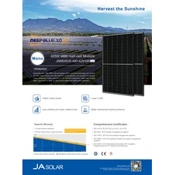 JA SOLAR JAM54S30-HC MONO 415W GR Melns rāmis